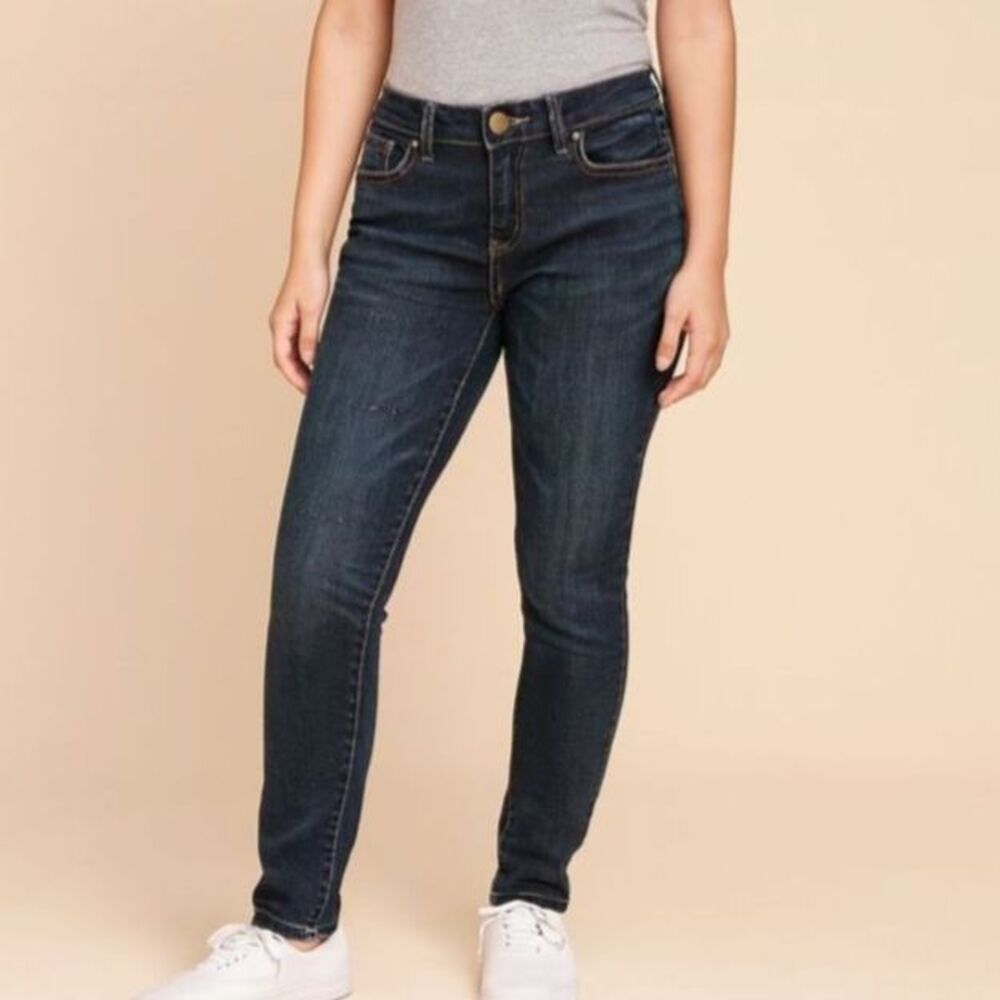 No Boundaries Juniors 3 Skinny Jeans Dark Wash Stretch Mid Rise Denim 27 Inseam
